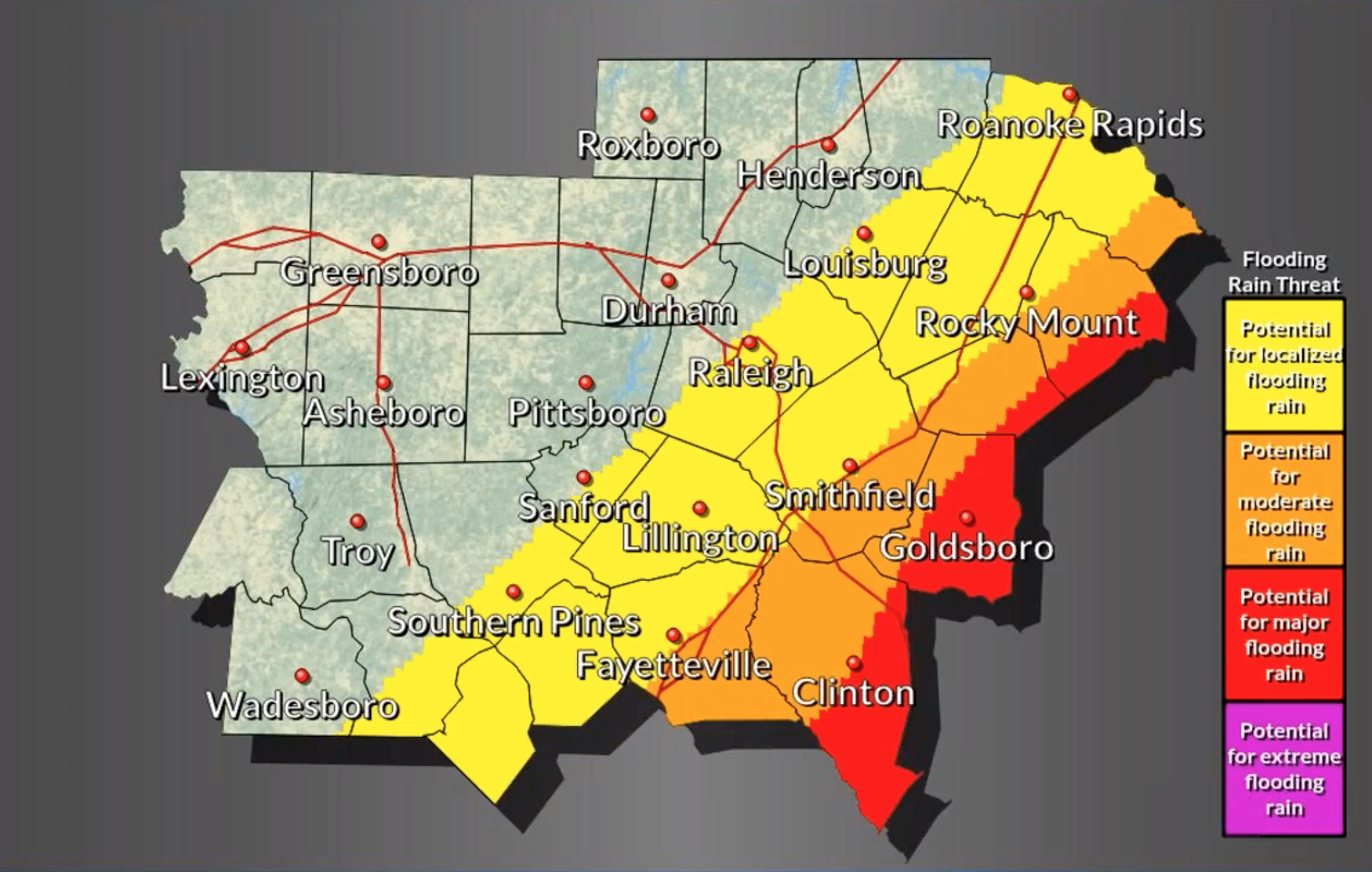 Flooding rain potential as of Thursday morning.